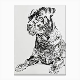 Rottweiler Dog Line Sketch2 Canvas Print