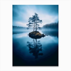 Lone Tree In The Mist Canvas Print