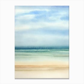 Plage Du Touquet 4, France Watercolour Canvas Print