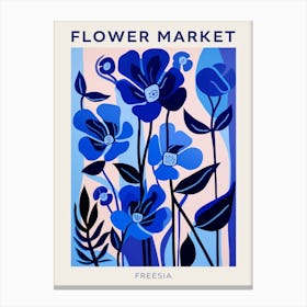 Blue Flower Market Poster Freesia 3 Canvas Print