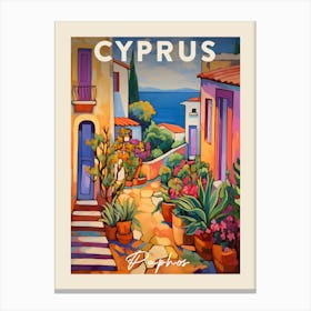 Paphos Cyprus 1 Fauvist Painting Travel Poster Canvas Print