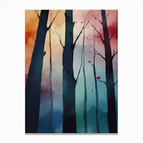 Watercolor Trees Canvas Art Canvas Print