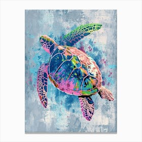 Pink Sea Turtle Exploring The Ocean Canvas Print