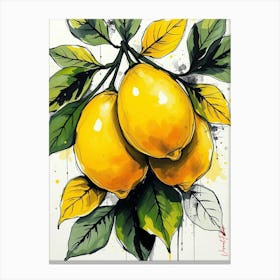 Fresh Yellow Lemons Canvas Print