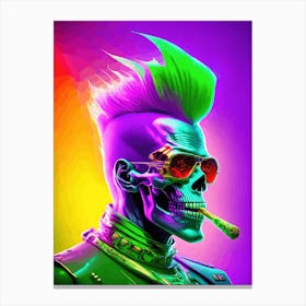 Punk Skull Smoking 2 Canvas Print