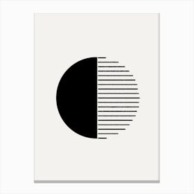 Circle With Lines In Black Canvas Print