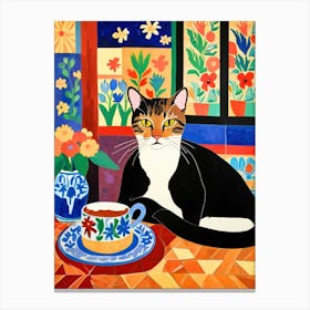 Cat In A Cup Canvas Print