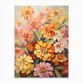 Fall Flower Painting Zinnia 3 Canvas Print