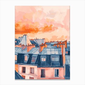 Paris Rooftops Morning Skyline 4 Canvas Print