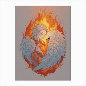 Eagle In Flames Canvas Print