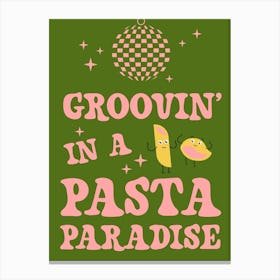 Pasta Paradise Disco Ball Canvas Print