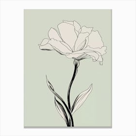 Gladioli Line Art Flowers Illustration Neutral 6 Canvas Print