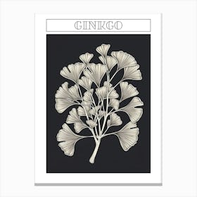 Ginkgo Tree Minimalistic Drawing 1 Poster Canvas Print