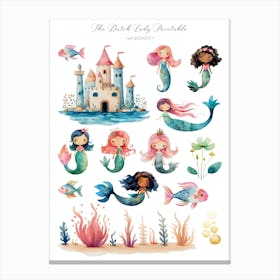 Cute Mermaids Canvas Print