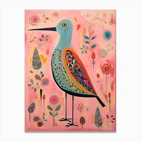 Pink Scandi Dunlin 1 Canvas Print