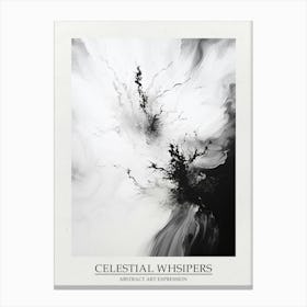 Celestial Whsipers Abstract Black And White 3 Poster Canvas Print