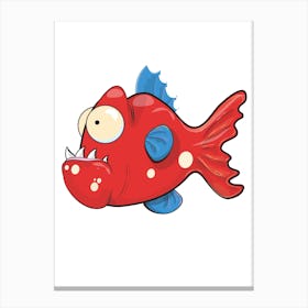 Piranha Cute funny fish Canvas Print