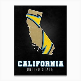 San Diego Chargers California State Map Canvas Print