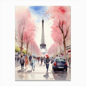 Champs-Elysées Avenue. Paris. The atmosphere and manifestations of spring. 20 Canvas Print