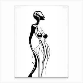 Woman In Black And White 4 Canvas Print
