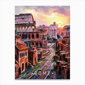 Rome At Sunset Canvas Print