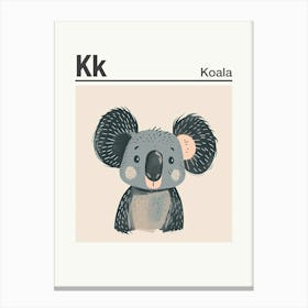 Animals Alphabet Koala 2 Canvas Print