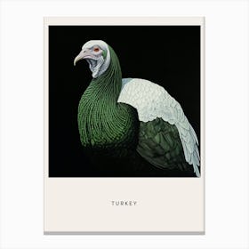 Ohara Koson Inspired Bird Painting Turkey 1 Poster Canvas Print