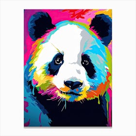 Panda Art In Pop Art Style 3 Canvas Print