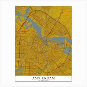 Amsterdam Yellow Blue Canvas Print
