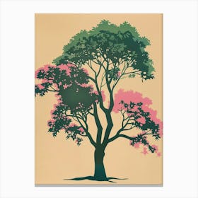 Paulownia Tree Colourful Illustration 3 Canvas Print