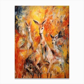 Kangaroo Abstract Expressionism 4 Canvas Print