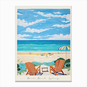 Poster Of Cable Beach, Sydney, Australia, Matisse And Rousseau Style 4 Canvas Print