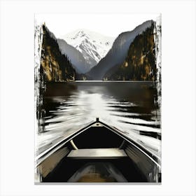 Canoe On A Lake Canvas Print