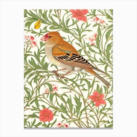 Finch William Morris Style Bird Canvas Print