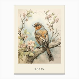 Beatrix Potter Inspired  Animal Watercolour Robin 3 Canvas Print