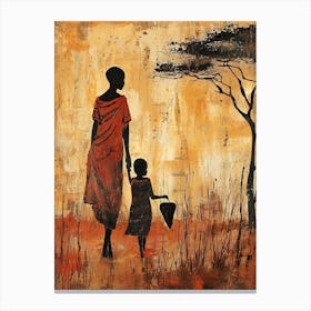 The African Woman and Child; A Boho View Canvas Print