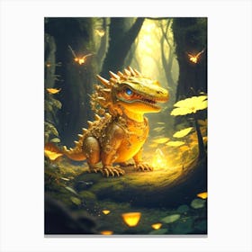 Golden Dragon In The Forest 2 Canvas Print