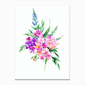 Snapdragons Watercolour Flower Canvas Print