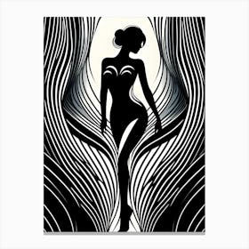 Woman Style In Zebra Print Canvas Print