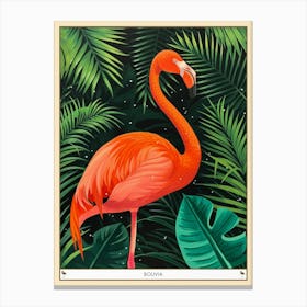 Greater Flamingo Bolivia Tropical Illustration 2 Poster Canvas Print