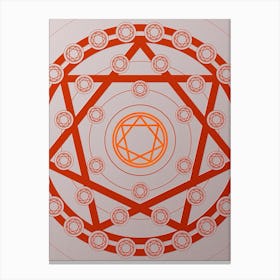 Geometric Abstract Glyph Circle Array in Tomato Red n.0029 Canvas Print