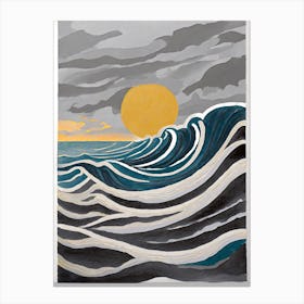 Sunset Over The Ocean Canvas Print