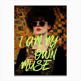 I am My Own Muse Funny Quote Altered Art Print Feminist Wall Art Maximalist Decor Canvas Print