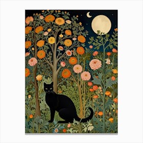 William Morris Cat In The Garden 1 Canvas Print