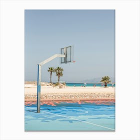 Basketball Court On The Beach Canvas Print