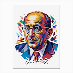 Jonas Salk 02 Portrait WPAP Pop Art Canvas Print