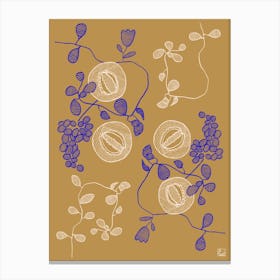 Embroidered Flowers Canvas Print