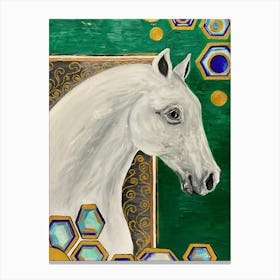 White Horse2 Diptix Canvas Print