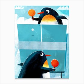 Ping Pong Penguins Canvas Print