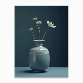 A Classic Vase Plain Ethnic Accents Dark Blue Background Realistic Vertical 41 Ifyx Supe Canvas Print